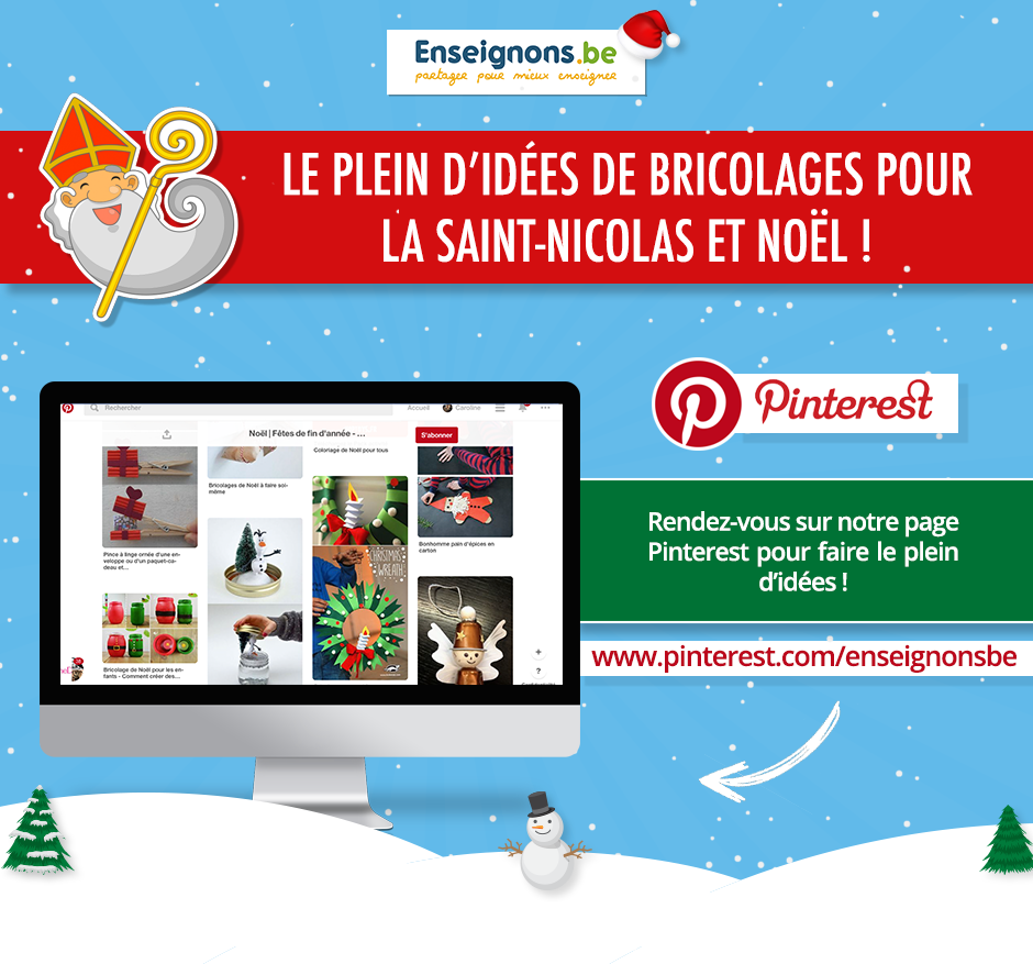 Des bricolages pour la Saint Nicolas et Noël sur notre tableau Pinterest!