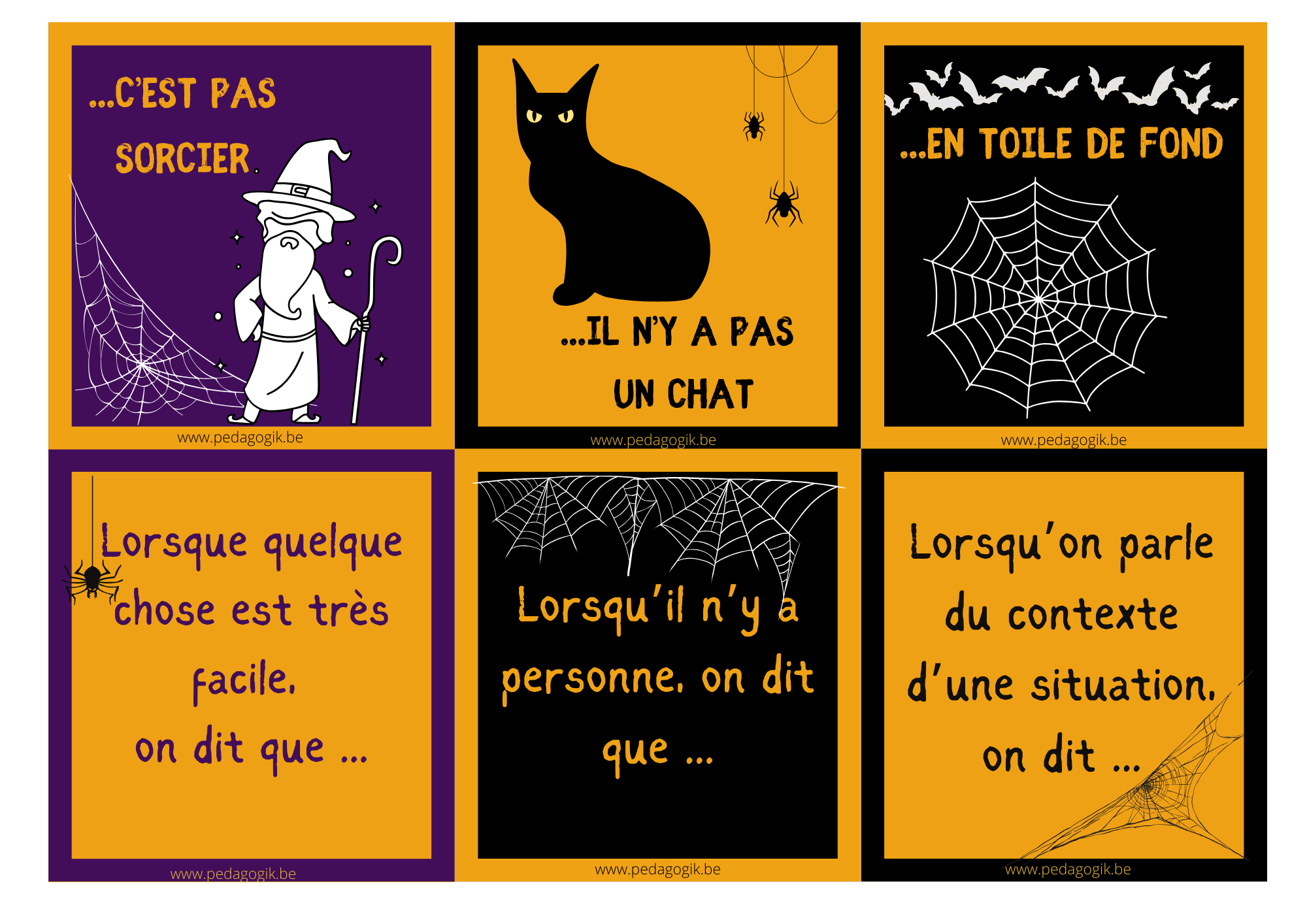 9 NOUVELLES expressions sur le thème d'Halloween