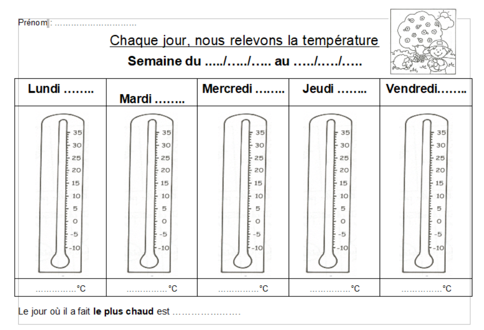 Faire un relevé des températures