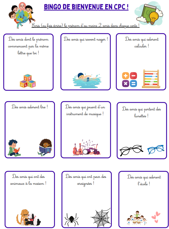Bingo de bienvenue