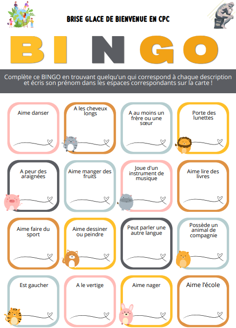 Brise-glace : bingo