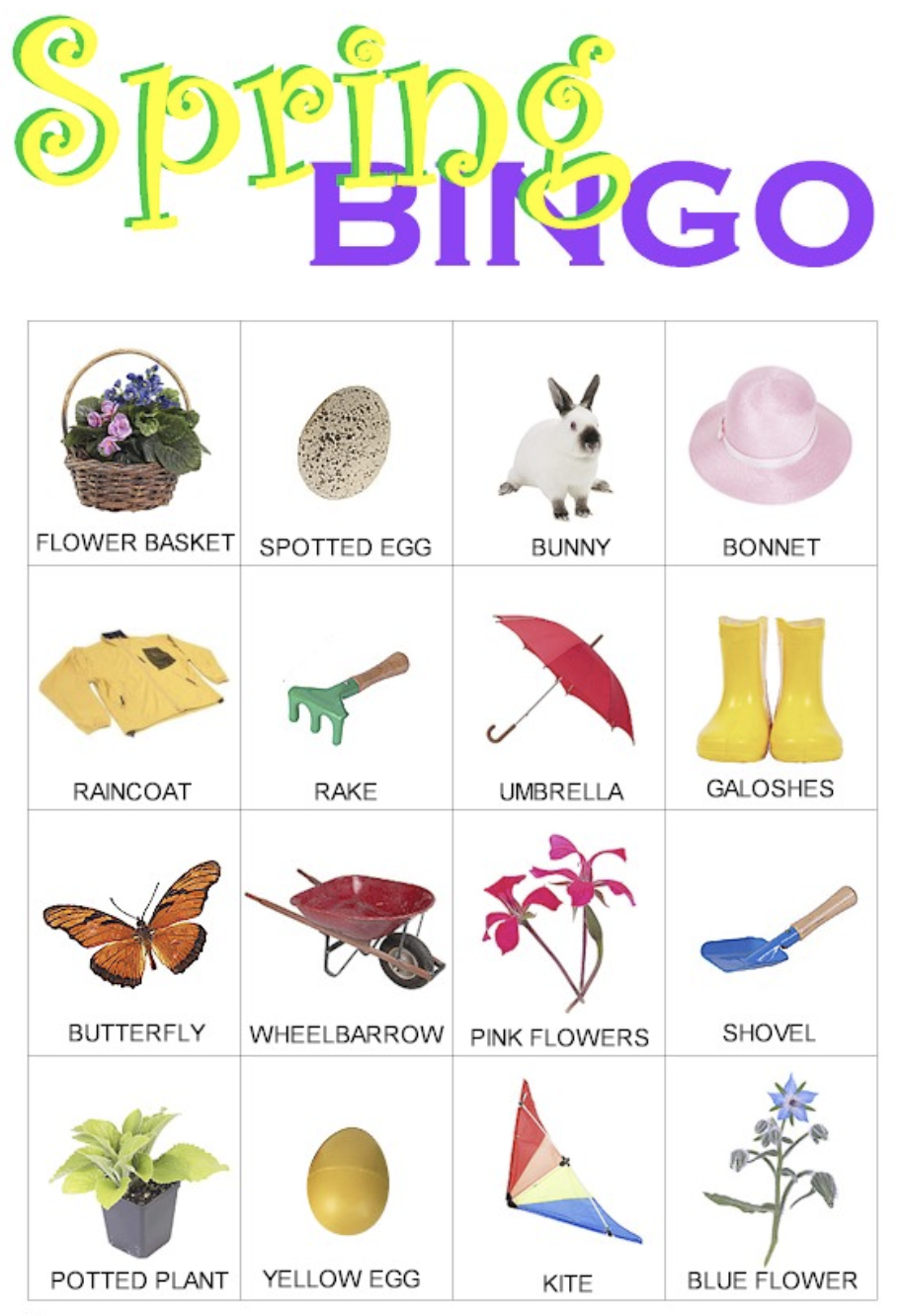 Spring Bingo : vocabulaire du printemps.