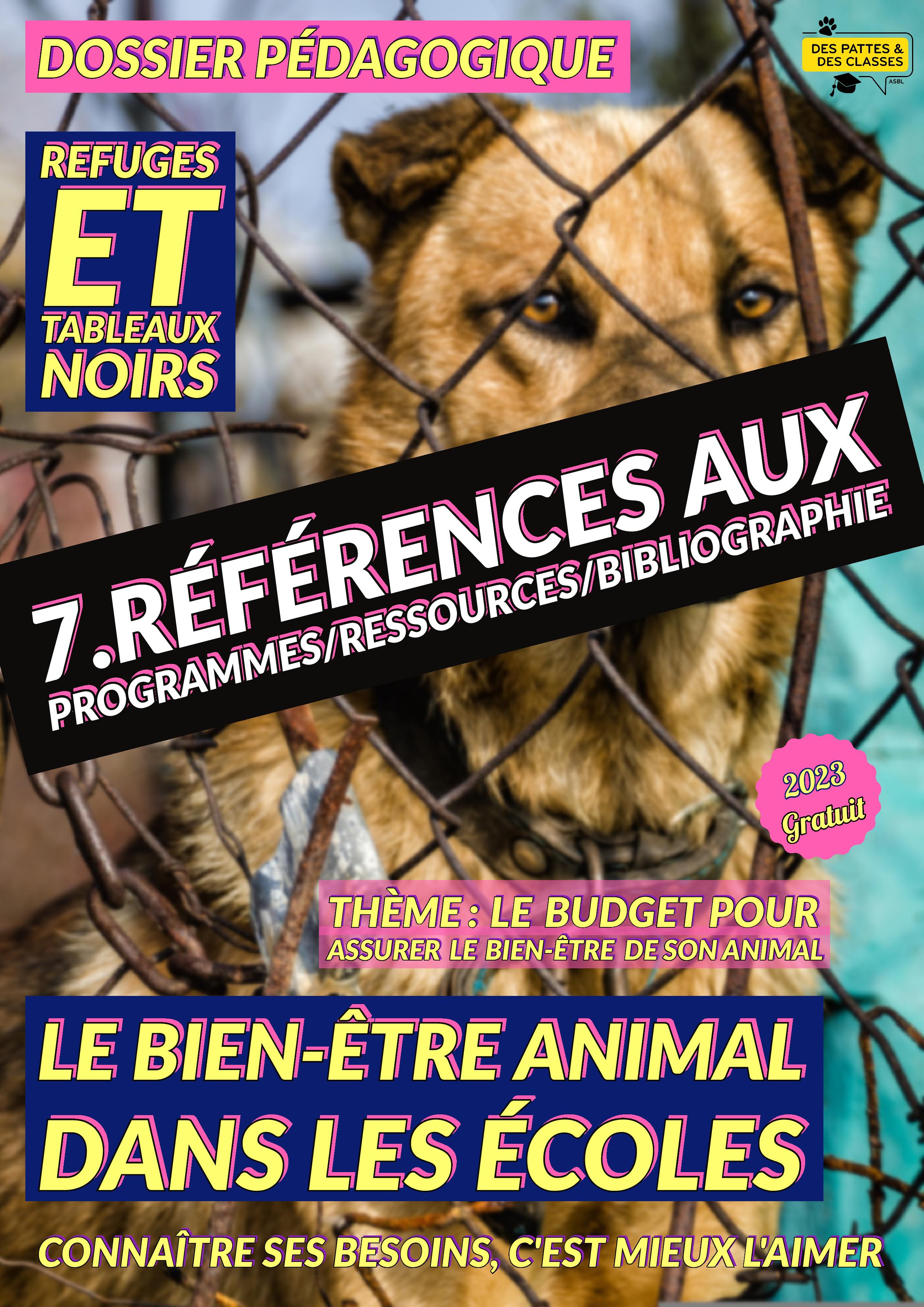 Le bien-être et le respect de l'animal - Partie 7 - Références aux programmes - Ressources conseillées - Bibliographie