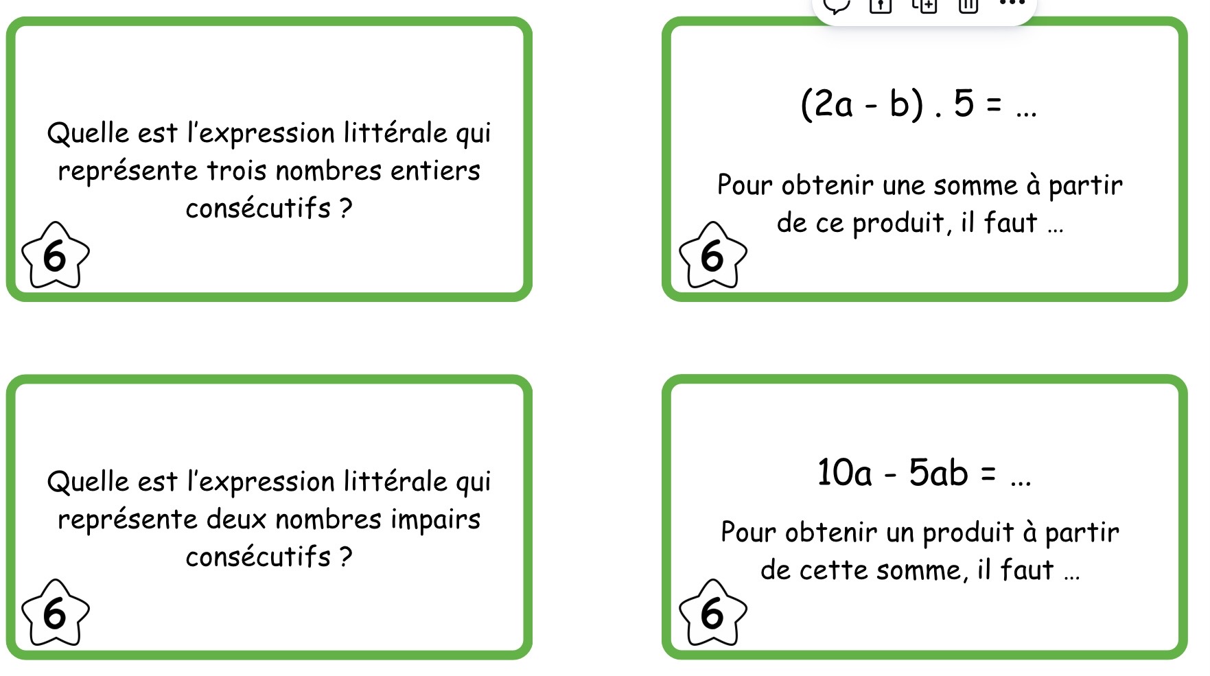 Cartes de mémorisation Croc’Math 2ième
