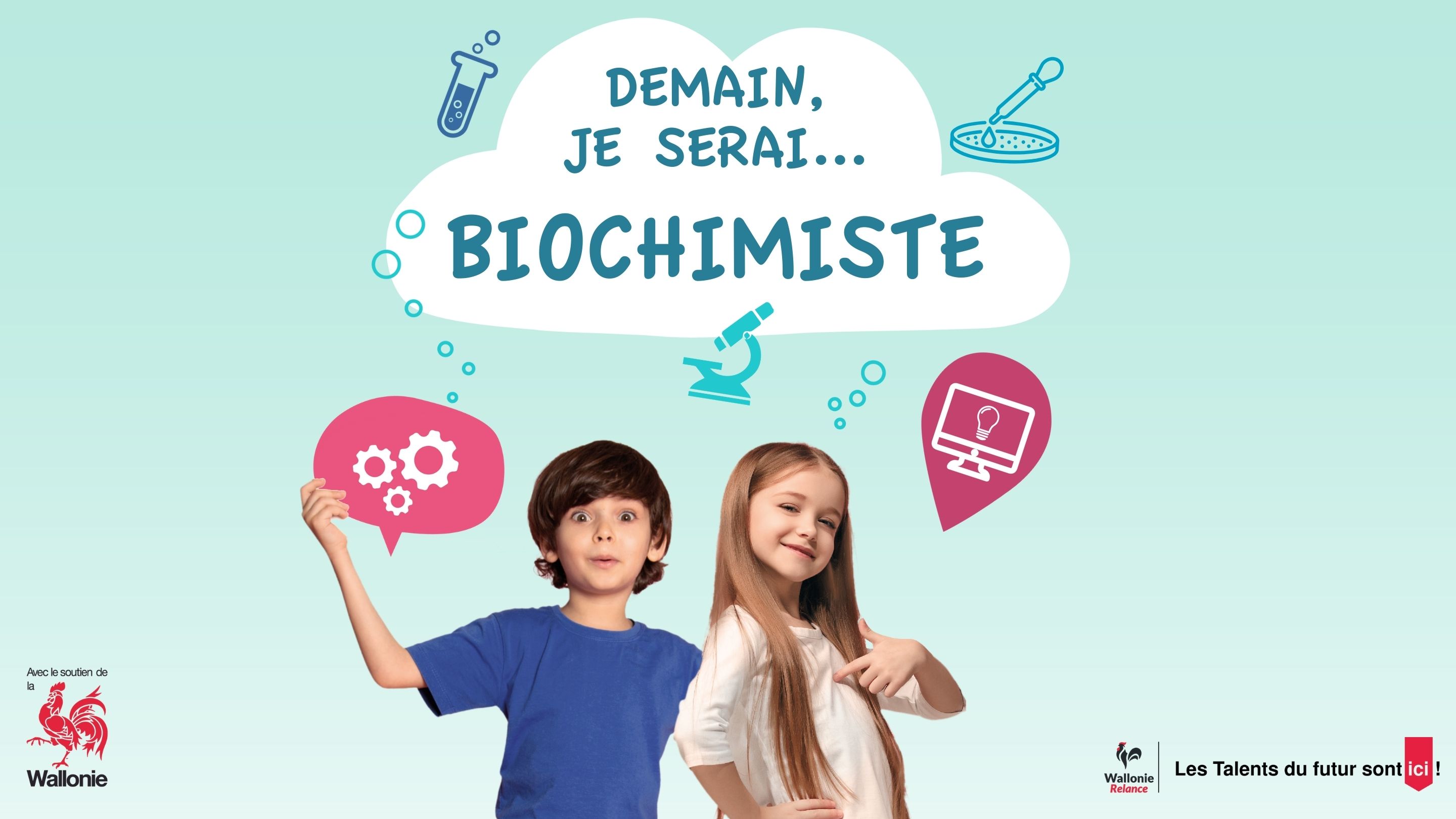 Capsule vidéo didactique sur le métier de biochimiste accompagnée d'une fiche de compréhension à l'audition et d'un dossier pédagogique