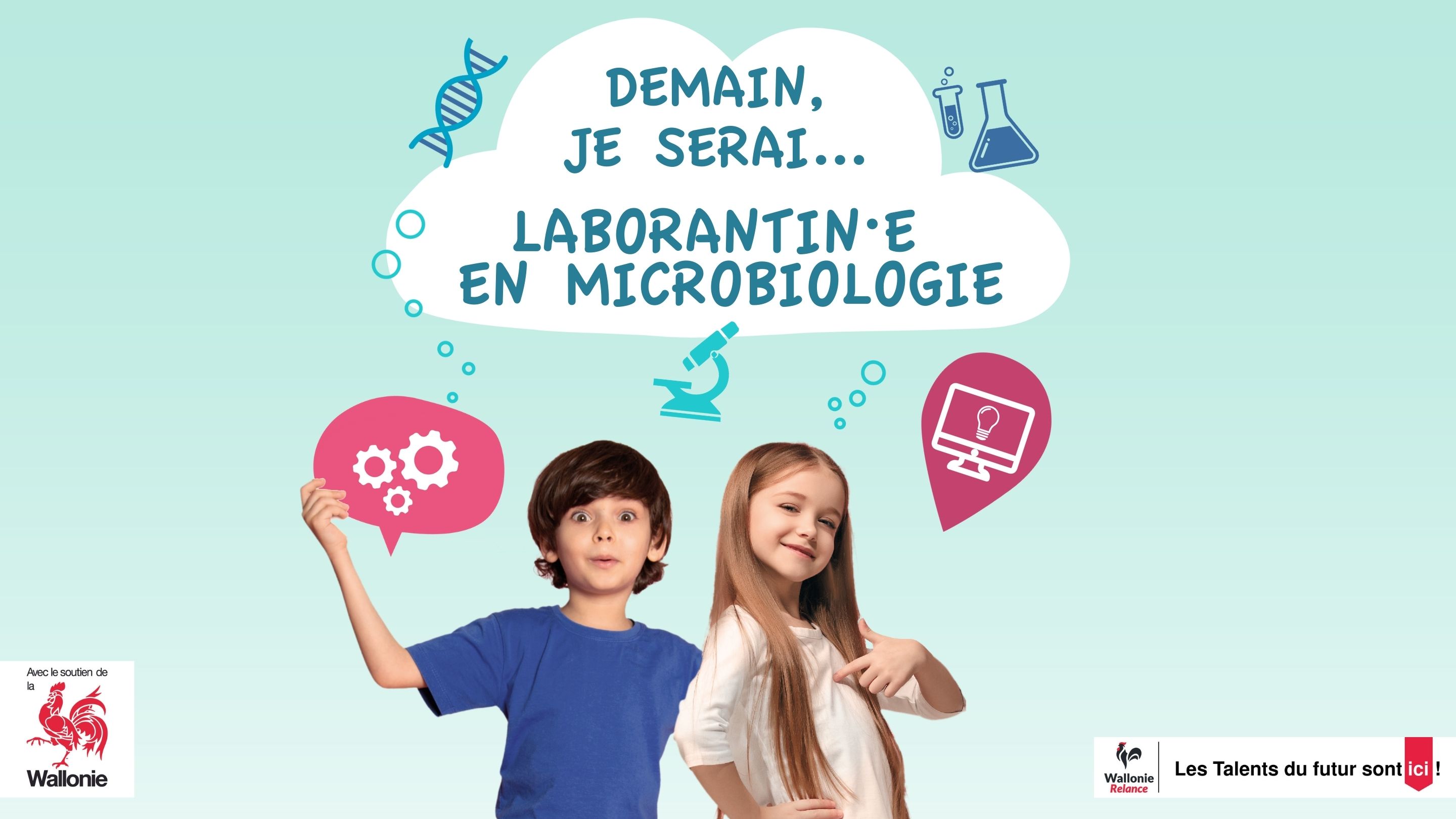 Capsule vidéo didactique sur le métier de laborantin.e en microbiologie accompagnée d'une fiche de compréhension à l'audition