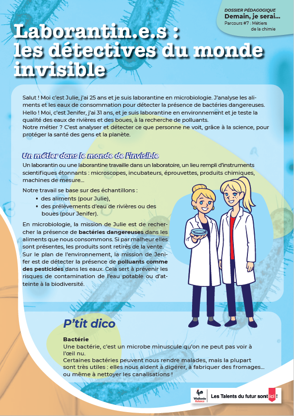 Dossier pédagogique sur le métier de laborantin.e