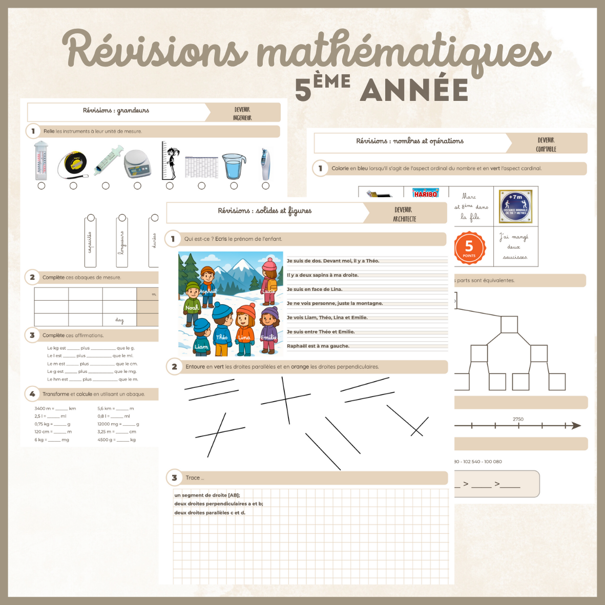 Révisions fin d'année mathématiques 5ème année