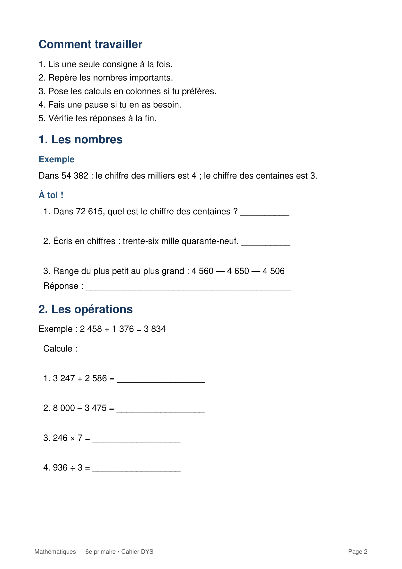 Live de mathématiques – 6e primaire Belgique | Exercices adaptés aux élèves DYS