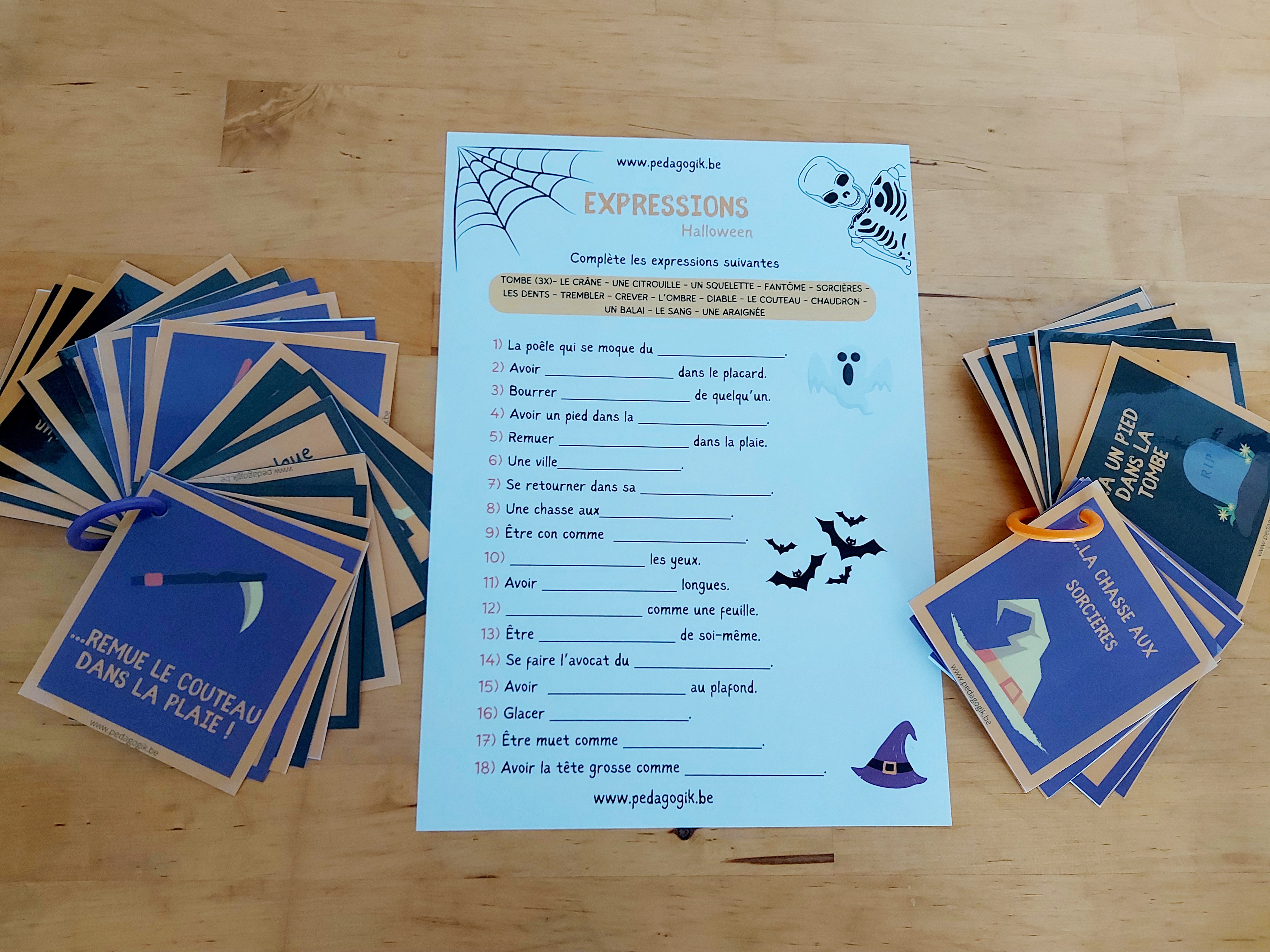 Feuille des exercices sur les expressions/thème halloween
