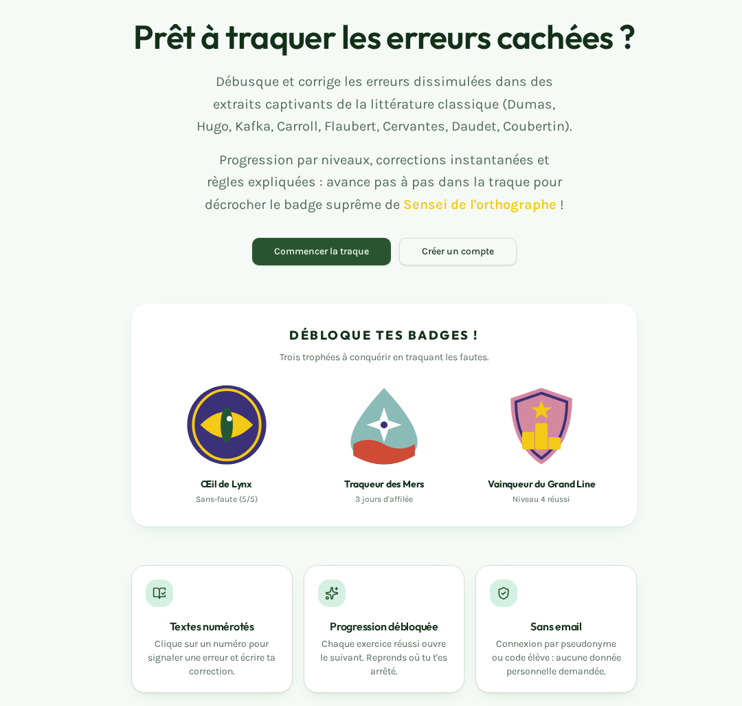 Wanted : traque les erreurs pour devenir Senseï de l'orthographe !